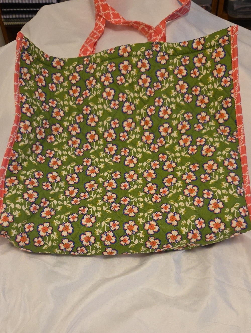 Vera Bradley Floral Tote Bag with Pink Accents